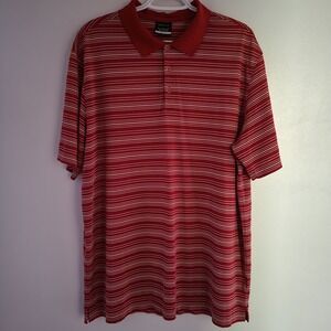 Nike Golf Dri-Fit Short Sleeve Polo Men's Size XL Red White Striped